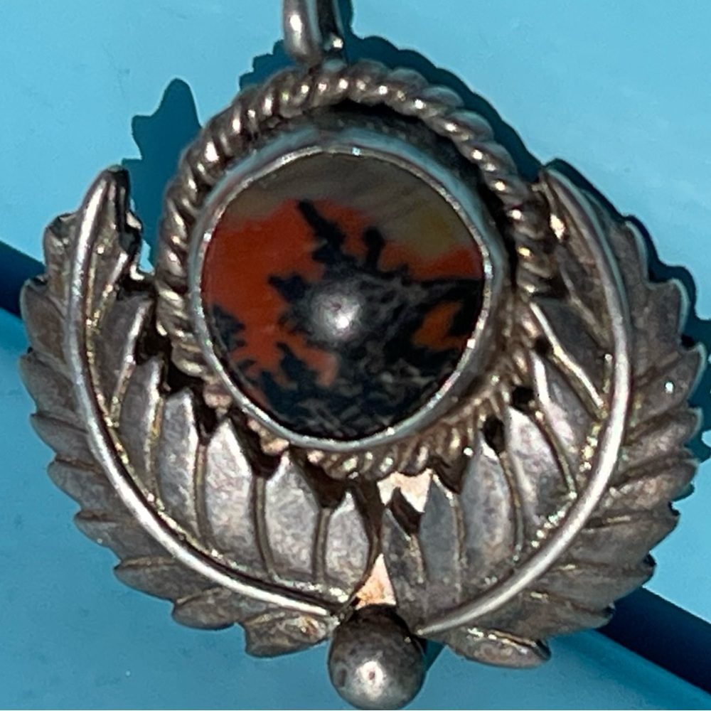 Picture Jasper & Sterling Navajo Pendant
